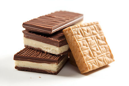 巧克力和白巧克力薄饼背景图片