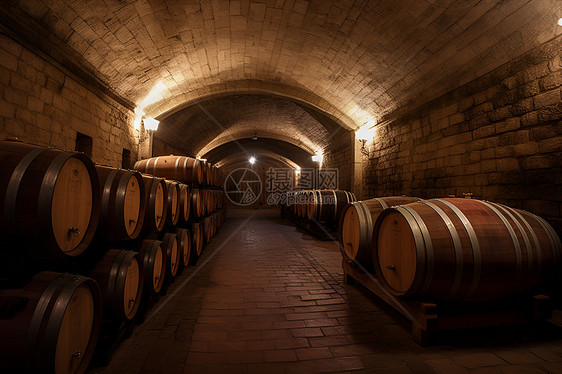 酒窖中佳酿的葡萄酒图片
