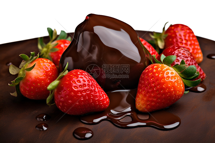 巧克力与草莓图片