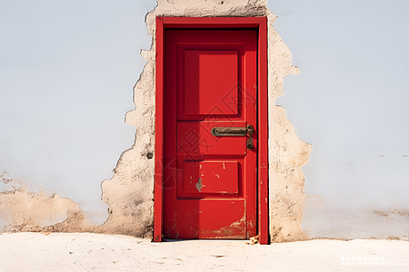 建筑红色的门背景图片