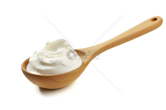 木勺上的奶油图片