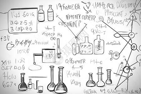 白板上的实验公式背景图片