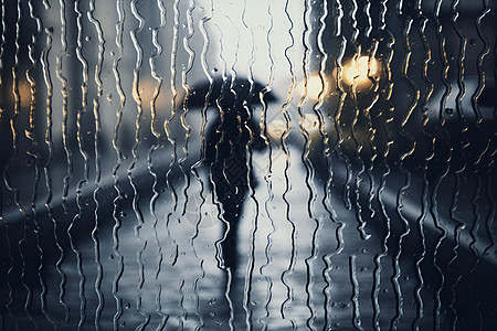 在雨天中行走的人背景图片