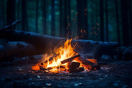 森林中的火焰图片