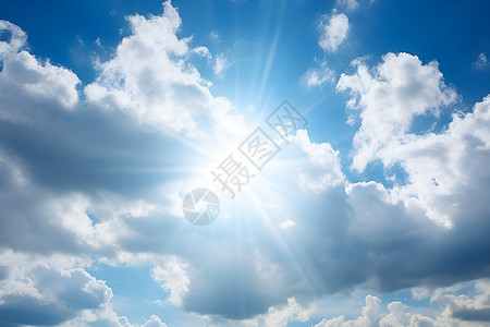 阳光光束阳光穿过云朵背景