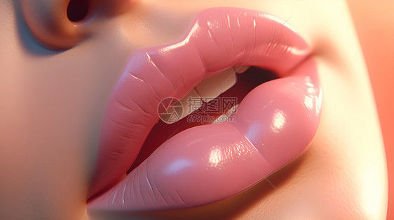 粉红色的嘴唇图片