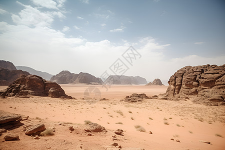 红岩天际沙漠美景图片