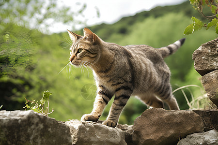 山林中的猫咪图片