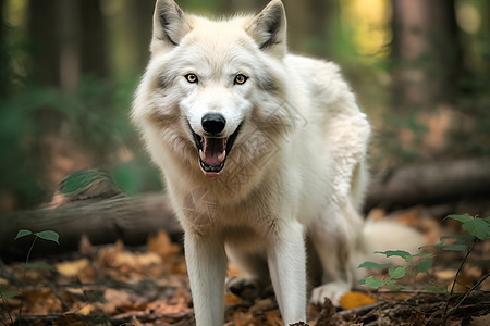 森林中一只狼图片