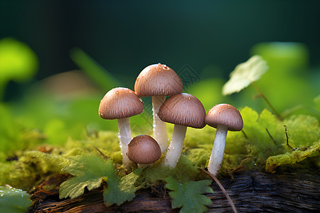 蘑菇聚集在地面上高清图片