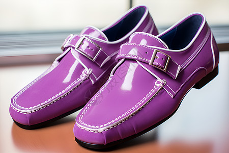 紫色麂皮皮鞋图片