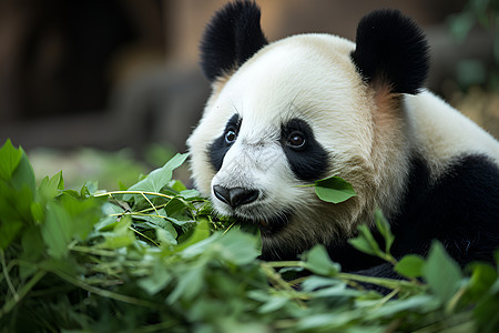 可爱的大熊猫在动物园图片