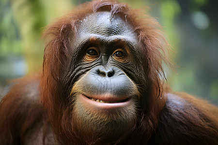 插画动物微笑的猩猩背景