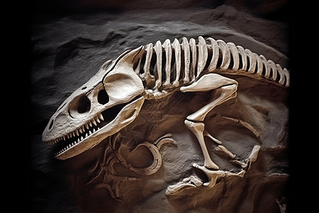 恐龙化石骨架图片