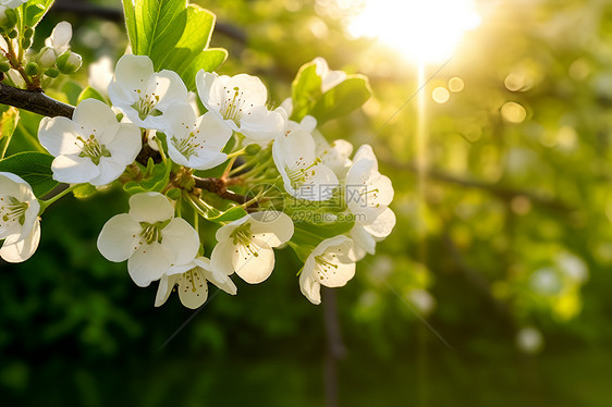 春季美丽的梨树图片