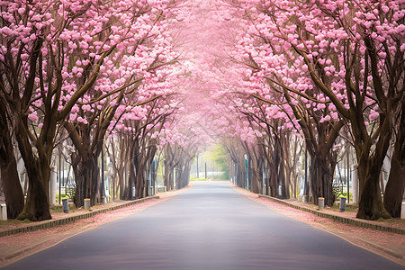 粉色的美丽花树图片
