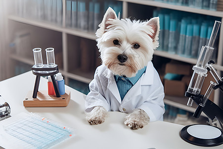做实验的狗博士背景图片