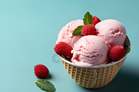 甜蜜酸甜的草莓冰淇淋背景图片