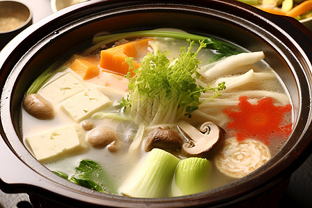 一碗冬天暖心的汤菜背景图片