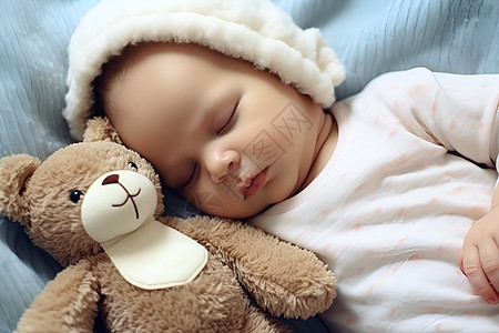 睡熟的宝宝和他的玩具图片