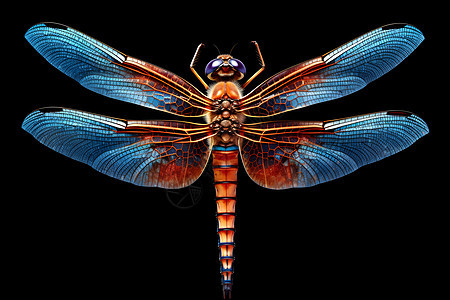 色彩绚丽的蜻蜓翅膀背景图片