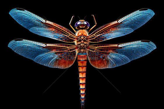 色彩绚丽的蜻蜓翅膀图片