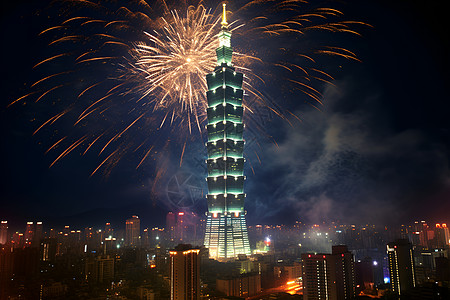 节日烟花盛放背景图片