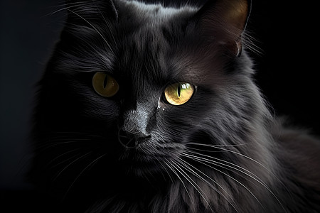 黑猫的刺眼目光图片