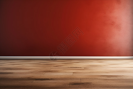 红墙与木地板图片