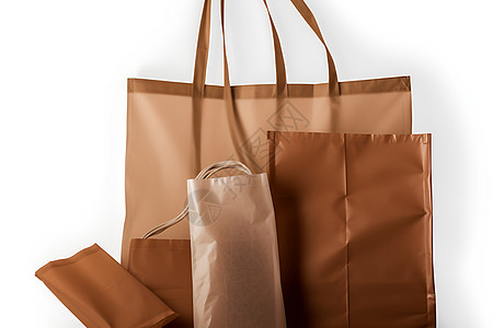 塑料购物袋褐色环保纸袋背景