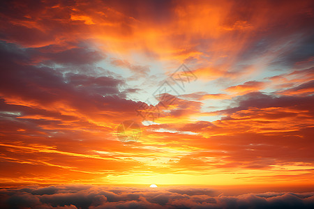落日余晖中的云层图片