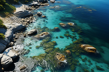 宁静的海湾风景背景图片