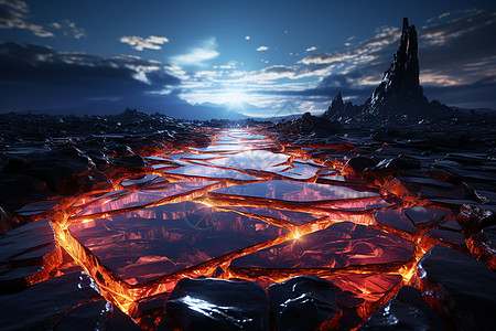 奇幻世界的熔岩景观图片