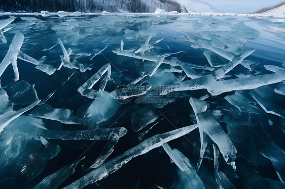 冰湖的美景图片