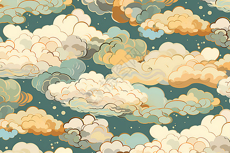 童话般的云朵背景图片