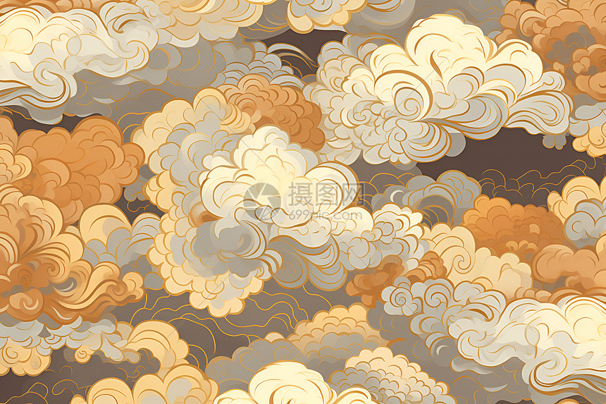 金色纹理的云彩图片