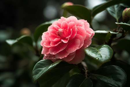 绽放的植物山茶花背景图片