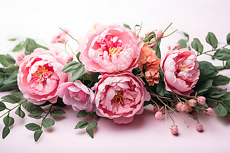 桌面上的粉色花朵图片