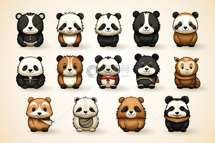 可爱的熊猫图标图片