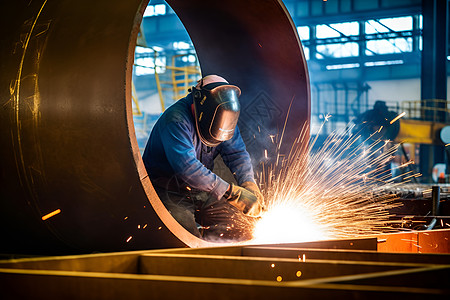 工人在焊接工业焊接高清图片