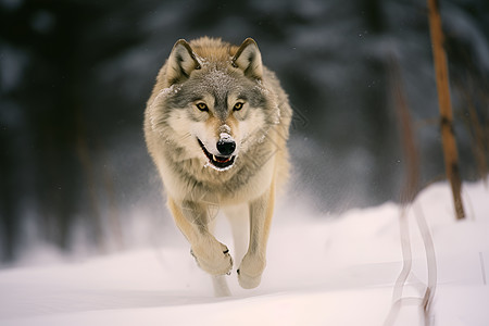 雪地的狼图片