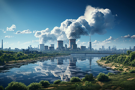 城市的污染工厂图片