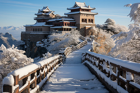 冬天的建筑房屋背景图片