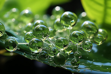绿色的水珠分子图片