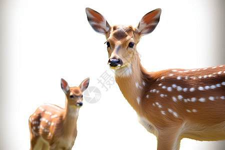 亲密相伴的鹿背景图片