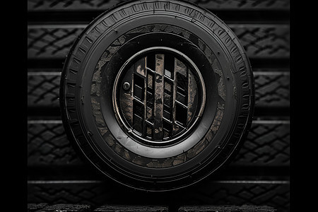 黑色的汽车轮胎图片