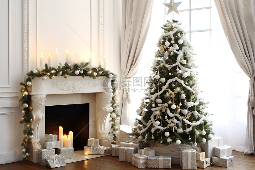 圣诞树突显温馨生活图片