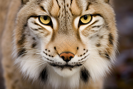 野生豹猫的面部特写图片