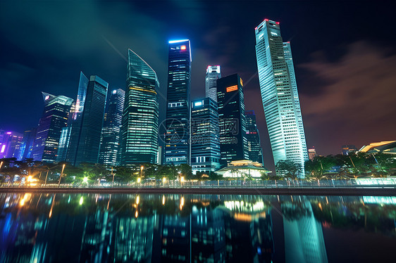 现代繁华城市的夜景图片