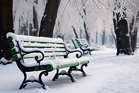 冬日公园的梦幻景色背景图片